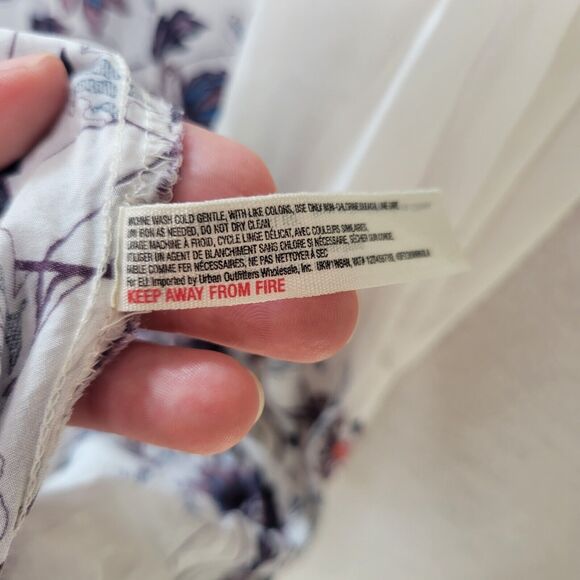 Free People Babydoll Maxi Dress SIZE S Cream Combo Floral Slip Maxi Dress Sheer - Picture 13 of 16